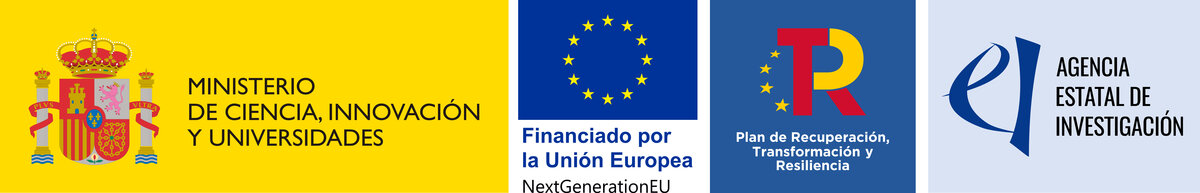 Logos: Ministerio de Ciencia, Innovaci&oacute;n y Universidades - Financiado por la Uni&oacute;n Europea NextGenerationEU - Plan de Recuperaci&oacute;n, Transformaci&oacute;n y Resiliencia - Agencia Estatal de Investigaci&oacute;n